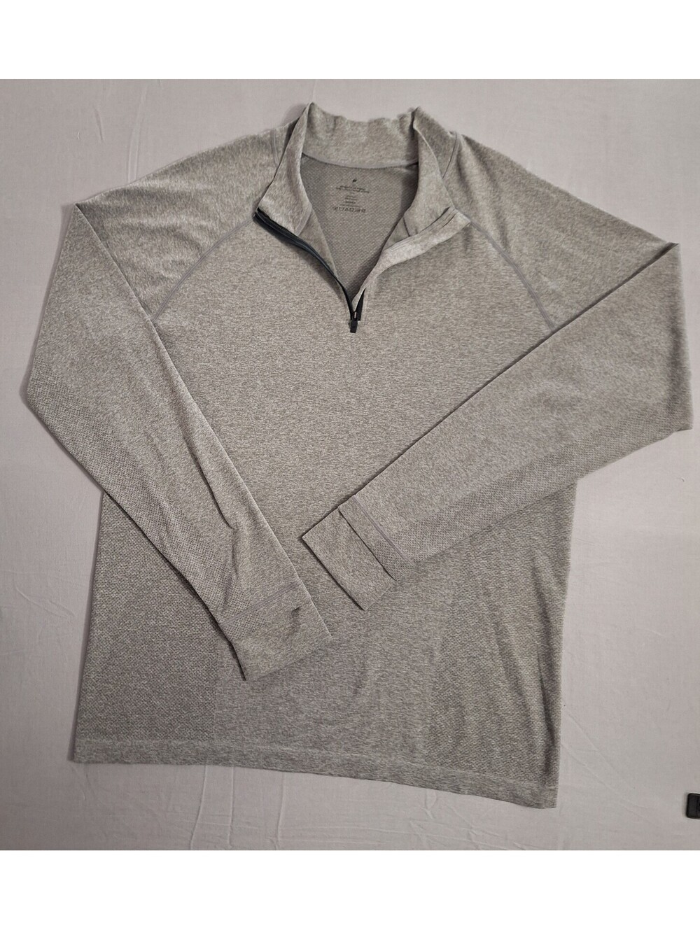 Fabletics Training Day 1/4 Zip Pullover Mens XL Grey Heather Thumbholes Athletic